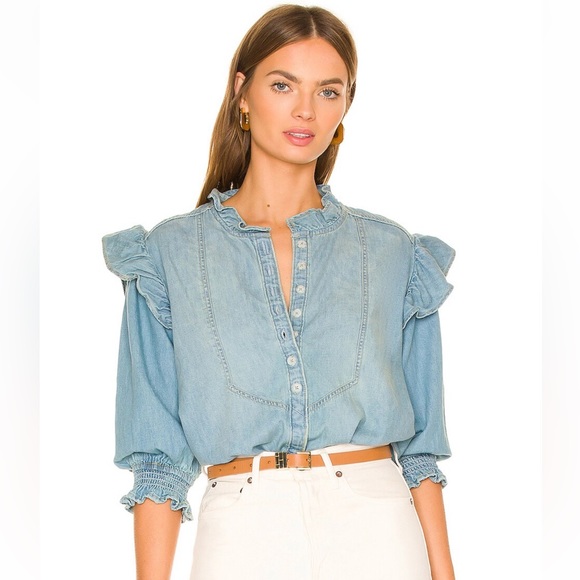 Free People Tops - NWOT Free People Louise Denim top size xs